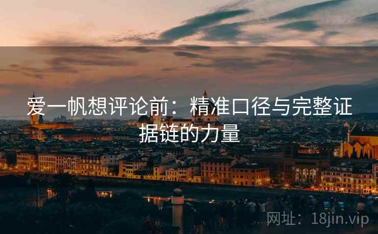 爱一帆想评论前:精准口径与完整证据链的力量